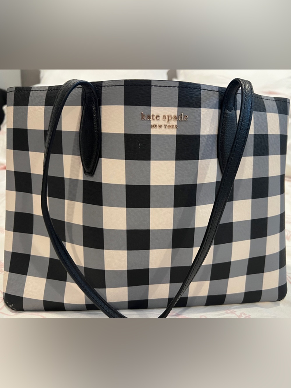kate spade Black and White Gingham Tote